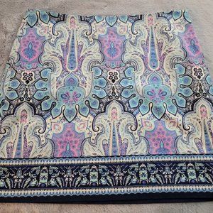 Talbots Colorful Paisley--esq Cotton Skirt Sz 16 P